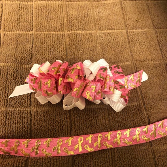 Breast Cancer Awareness Ribbon Hair clip. - Picture 2 of 4